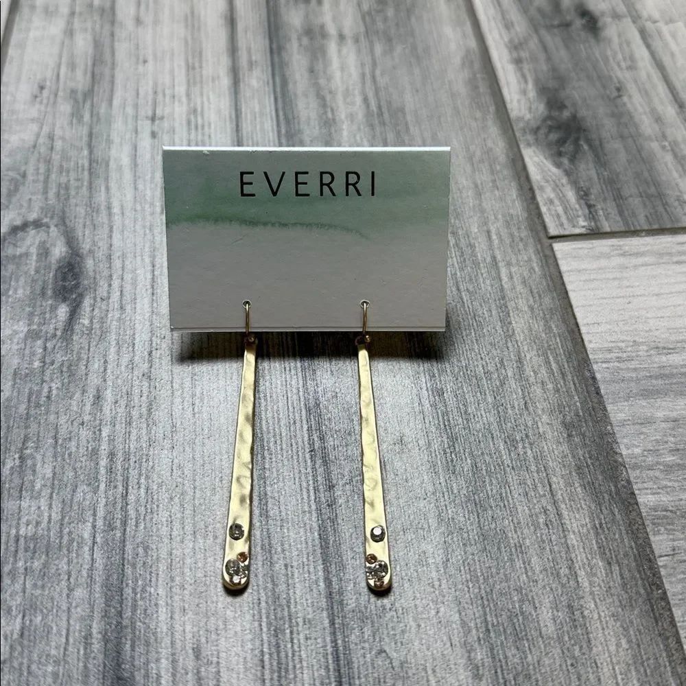 EVERRI gold tone diamond and rose gold stone drop earrings